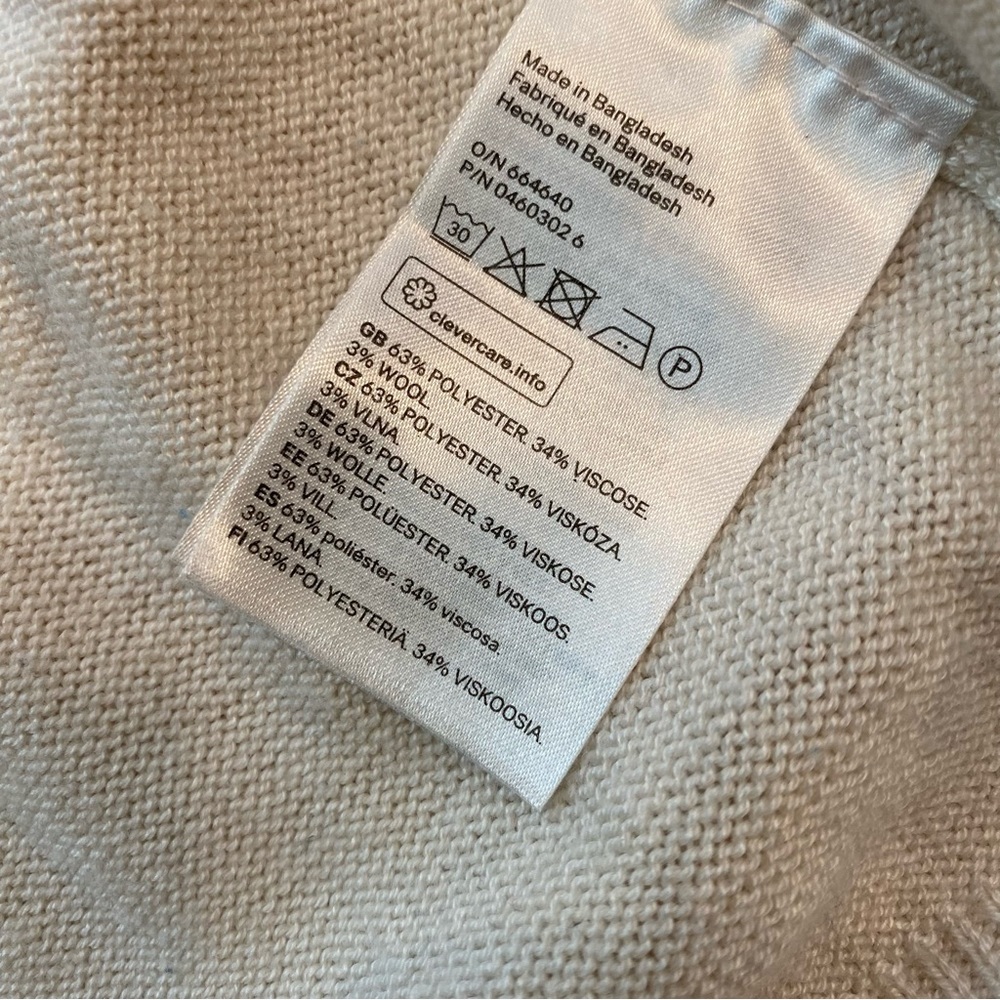 Womens Basic Size Small Off White Long Sleeve Swe… - image 6